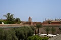 Marrakesh city skyline on a blue sunny day with Koutoubia famous tower landmark Royalty Free Stock Photo