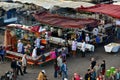 Marrakesh Jemaa el Fnaa food stalls Royalty Free Stock Photo