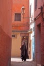 MARRAKESH, MOROCCO - APRIL 20, 2013: An alley inside Marrakesh Medina