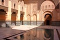 MARRAKESH, MOROCCO: Courtyard of the Medersa Ben Youssef