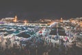 MARRAKESH, MOROCCO - DECEMBER 17, 2017: Jamaa el Fna market squa