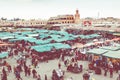 MARRAKESH, MOROCCO - DECEMBER 17, 2017: Jamaa el Fna market squa