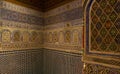 MARRAKESH, MOROCCO - JAN 20: Moroccan architecture traditional arabian design - Rich Riyad Dar Si Said mosaic interior Royalty Free Stock Photo