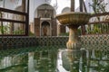 MARRAKESH, MOROCCO - JAN 20: Moroccan architecture traditional arabian design - Rich Riyad Dar Si Said mosaic interior Royalty Free Stock Photo