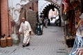 Small shops around the market with locals walking home at the end of the working day Royalty Free Stock Photo