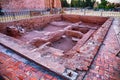 MARRAKESH, MOROCCO - JUNE 03, 2017: Ancient ruins near famous Koutoubia Mosque in the medina quarter of Marrakesh, Morocco Royalty Free Stock Photo