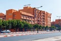 MARRAKESH, MOROCCO - JUNE 03, 2017: View of the Hotel Corail and other buildings in Marrakech on a sunny day