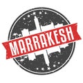 Marrakesh Morocco Round Travel Stamp Icon Skyline City Design. Seal Badge Illustration Vector.