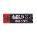 Marrakesh road sign isolated on white background. Royalty Free Stock Photo