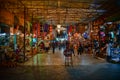 Marrakesh street market, Moroccan lifestyle, tourist attraction,  night view, Morocco Royalty Free Stock Photo