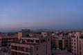 Marrakesh sunset with traffic lights seen from rooftop