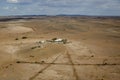 Marree Australian Outback isolated house in the desert aerial with copy space Marree, South Australia Royalty Free Stock Photo