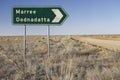 Marree Oodnadatta signage with bullet holes roadside in the outback of Australia Royalty Free Stock Photo