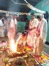 Marriage ceremony of young assamese couple