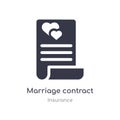 marriage contract icon. isolated marriage contract icon vector illustration from insurance collection. editable sing symbol can be