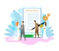 Marriage Contract Signing Flat Vector Illustration