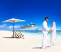 Marriage Couple Honeymoon Beach Summer Concept Royalty Free Stock Photo