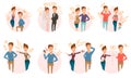 Marriage Divorce Icons Collection