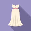 Marriage dress icon flat vector. Woman shower