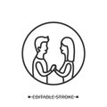 Marriage icon. Couple holding hands simple life partnership vector illustration