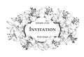 The marriage invitation card. Romantic event floral design. Card with blooming lily.