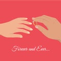 Marriage Proposal or Engagement Vector Concept Royalty Free Stock Photo