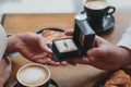 marriage proposal, hands holding engagement ring in a box Royalty Free Stock Photo