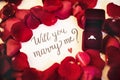 Marriage proposal will you marry me hand writing Royalty Free Stock Photo