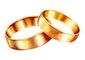 Marriage Rings watercolor illustration, Wedding rings Royalty Free Stock Photo