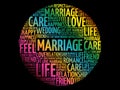 Marriage word cloud collage, concept background Royalty Free Stock Photo