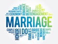Marriage word cloud collage, concept background Royalty Free Stock Photo