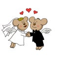 Married bear angels Royalty Free Stock Photo