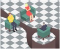 A married couple consults at the psychologist in isometric. Royalty Free Stock Photo