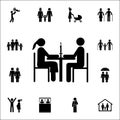 married couple at dinner icon. Detailed set of Family icons. Premium quality graphic design sign. One of the collection icons for Royalty Free Stock Photo