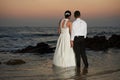 Married couple enjoing at sea beach