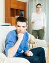 Married couple having quarrel at home Royalty Free Stock Photo