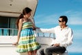 Married couple having a rest on the yacht Royalty Free Stock Photo