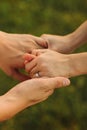 A married couple holding hands Royalty Free Stock Photo
