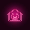 married couple in the house icon. Elements of Family in neon style icons. Simple icon for websites, web design, mobile app, info Royalty Free Stock Photo