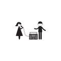 married couple on karaoke icon. Illustration of family values icon. Premium quality graphic design. Signs and symbols icon for web