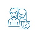 Married couple linear icon concept. Married couple line vector sign, symbol, illustration.