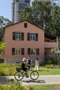 Married couple photography with a House after pres