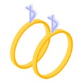 Married couple rings icon, isometric style