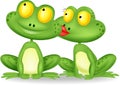 Married frog kissing Royalty Free Stock Photo