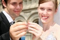 Married holding the rings Royalty Free Stock Photo