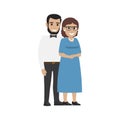 Married Middle Aged Couple. Average Family Vector