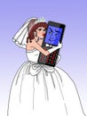 Married to the mobile phone (brunette fem.)