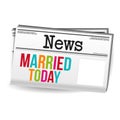 Married today Newspaper Magazine News. Eps10 Vector.
