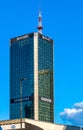 Marriott Hotel and office tower rising above Warsaw Central railway station in Srodmiescie district of Warsaw Poland