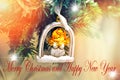 Marry Christmas and Happy New Year background design for your greetings card, flyers, invitation, posters, brochure, banners Royalty Free Stock Photo